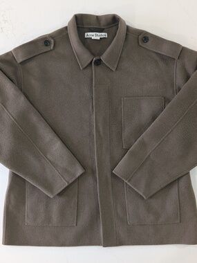 Acne Studios Darko Double-Faced Wool Flannel Jacket Khaki Green Size 50 L/XL NEW